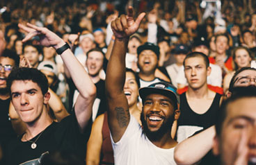 People enjoying a concert